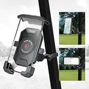 Roykaw Golf Cart Phone Mount Holder for EZGO/Club Car/Yamaha/ICON/Advanced EV,Quick Release & One-Touch Lock/One-Handed Pick & Place,Compatible with iPhone 14/Google Pixel/Fits 4.7''-6.8'' Black