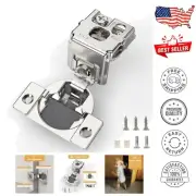 Premium Satin Nickel Soft Close Cabinet Hinges - 60 Pieces for Modern Kitchens