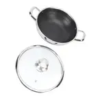 316 Stainless Steel Non-stick Pan Set Double-sided Beehive 30cm Double-ear Wok