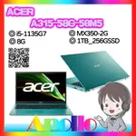 ACER A315 58G 50M5 I5 1135G7 8GD4 1TB 256GSSD MX350 2G 藍