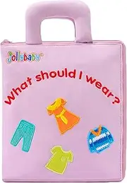 Jollybaby My Quiet Book - Quiet Book for Toddlers - 3D Books Fabric Activity for Babies/Toddlers, Learning to Sensory Book, Identify Skill Boys and Girls, Busy Book (What Should I Wear)