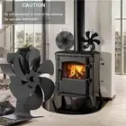 Circulation 6-Blade Fireplace Fan Home Efficient Log Wood Burner Home