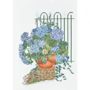 Cross-stitch kit Hydrangea Blue 2035 thea gouverneur Linen