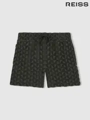Reiss Dark Sage Piro 13-14 yrs Textured Towelling Shorts (F57913) | $60