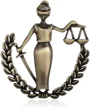 [Zentoy] Pins Rose Gold Peace Women Brooch Alloy Legal Lawyer Badge Collar Clip Hijab Pins Suit Coat Wheat Norse Vintage Brooches (Color : Bronze Color)
