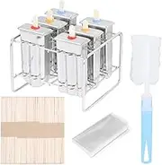 Stainless Steel Popsicle Molds, 6 Pcs Ice Cream Molds Ice Molds Summer Ice Cream Tools for Household DIY Making Popsicles Ice Cream Making