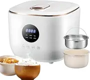 Mini Rice Cooker, 3L Low Sugar Rice Cooker with Stainless Steel Steamer Basket & Nonstick Inner Pot, 5 Cooking Modes & 24h Appointment, Multicooker for Families 1-6 People