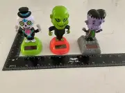 (3)- Halloween Solar Powered Dancing Bobble Head Toys