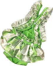 WeiLaiKeQi Female Dog Diaper Pet Underwear Diaper Jumpsuit Adjustable Cute High Absorbency Reusable Dog Dress Female Skirt for Puppy, Green