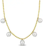 Rina Limor 10K 11-12mm Pearl Ball Cut Necklace