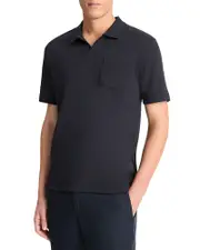 Vince Mesh Knit Johnny Collar Polo Shirt