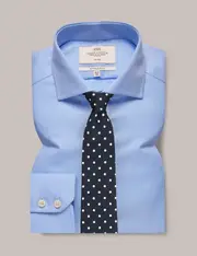 Hawes & Curtis Non-Iron Blue & White Dogtooth Extra Slim Shirt | Windsor Collar Size: 15" collar, 33" sleeve
