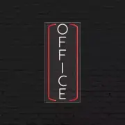 Office Sign for Business Displays | LED Flex Neon | 13"W x 32"H x 1"D