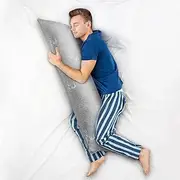 Luxdream Body Pillow Shredded Memory Foam Body Support Pillow Long Pillow with Bamboo Cover Grey