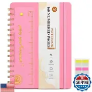 Lined Spiral Notebook Journal, 160 Numbered Pages A5 College Ruled Notebook,