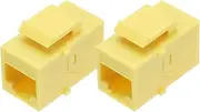 uxcell 2 Pack RJ45 Ethernet Coupler, Female to Female Cat6 Coupler Ethernet Extension Adapter Network Connector for Cat6/Cat5e/Cat5,Yellow