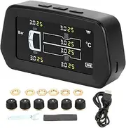 Alarm Tire Pressure Sensor Reliable Durable Monitoring System Solar Power Auto Security Tyre Pressure Control TPMS For 6 Tires