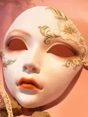Antique Mask Adult Full Face Beauty Dance Fox Two Yuan Han Costume Cos Fake Mask