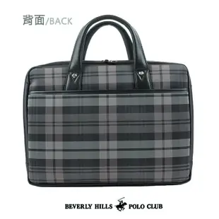 BEVERLY HILLS POLO 棋盤勇士 斜背包 手提包 公事包 黑格 男包 BH-1815