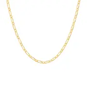 9ct Gold 45cm Solid Diamond-cut Figaro 1+1 Chain