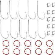 VGOL 10pcs Fishing Hooks Carbon Steel Live Shrimp Hook Freshwater Saltwater Fish Hooks Portable Live Shrimp Fixed Hooks with Holes