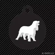 English Cocker Spaniel Keychain Round with Tab dog engraved many colors pet