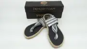 NIB NALHO Yoga Mat Memory Foam Espadrilles Sandal Ganika Silver Women Size 9