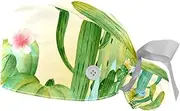 [WOSHJIUK] Working Hat 2 Pack Scrub Caps for Women,Watercolor Cacti,Tie Back Cap Adjustable Scrub Hat