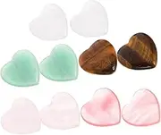 FIXOSHEE 10Pcs Heart Crystal Ornaments Aesthetic Decor Unique Natural Crystal Heart Decorations for Home Office and Events Beautiful Gemstone