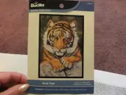 Beautiful Bucilla Counted Cross Stitch Kit "BENJI Tiger" Stitch Area 5x7" CUTE
