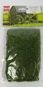 BNIB BUSCH 7345 LIGHT GREEN FLOCK FOLIAGE SHEET CLUMP MODEL RAILWAY SCENERY OO N
