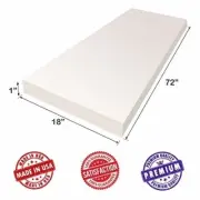 Upholstery Foam Cushion Sheet 1"x18"x72"- High Density Support Premium Luxury