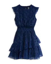 Aqua Girls' Paisley Flutter Chiffon Mini Dress, Little Kid, Big Kid - Exclusive