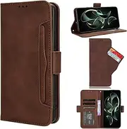 Compatible with Google Pixel 7 Pro Case,PU Leather Kickstand Card Holders,Compatible with Google Pixel 7 Pro Flip Magnetic Closure Protection Phone Wallet Cover Brown