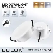 LED Downlight 92mm 10W Tri Colour CCT >750lm CRI>83 240V with AU Plug LED Driver