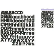 MultiCraft Scrapbook Alpha Stickers-Black 30.2mm, 126 Stickers (2 Sheets)