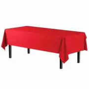 Red Plastic Table Cloth Rectangle Table 8 Pack,2.7m × 1.3m Tablecloth for 1.8m Tables,Table Cloth for Disposable Use,Table Cover