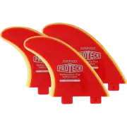 Proteck Super Flex Fcs Thruster Set 4.5 Red/Yellow Surfboard FIN