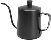 AKLOSIPY Multipurpose Pour Over Coffee Kettle 600ML Omic 304 Stainl Steel Gooseneck Pot for and More Black (350ML Black with Lid)