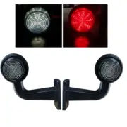 2x 24V LED Red White Maxi Corner Marker Lights w/ Smoked Lens for DAF MAN Volvo