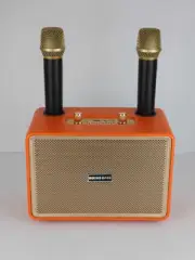 NEW Booms Bass M4202 Karaoke Portable Speaker Orange with Dual Microphones
