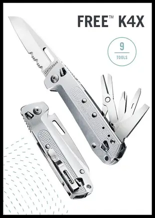 【原型軍品】全新 II LEATHERMAN FREE K4X 多功能 工具 折刀 半齒刃 銀色握柄 #832662