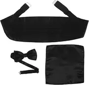 [LIFKOME] Men's Bow Tie Cummerbund Set Satin Cummerbund and Decorative Bow Tie Party Accessory
