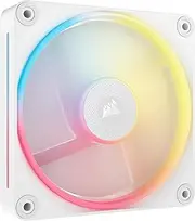 CORSAIR iCUE Link LX120-R RGB 120mm PWM Reverse Fan – Single Fan – Low-Noise, CORSAIR Magnetic Dome Bearing, Dual Light Loops, CORSAIR QuikTurn™ Screws, Zero RPM Mode – White