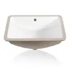 Sinber Bathroom Sink Undermount Single Bowl Ceramic White W/ Scratch Resistant