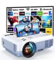 Projector with WiFi/ Bluetooth, 5G WiFi Native 1080P 10000L 4K Supported Home Th