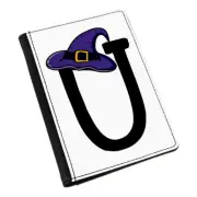 Letter U Witches Wizard Hat Passport Holder Cover Case Witch Halloween Alphabet