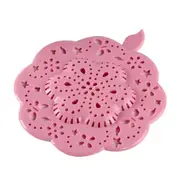 12Pcs Kitchen Flower Shape Sink Silicone Stopper Bathroom Hair Catcher(Light Pink)