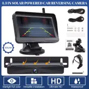 Wireless Solar Magnetic Reverse Backup Camera+4.3" Monitor DVR For Truck Caravan