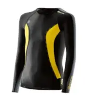 Skins Dnamic Youth Compression Long Sleeve Top (Black/Citron) SAVE $$$